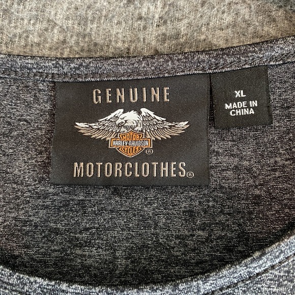 Harley Davidson Shirt Womens XL Gray Black‎ Graphic Logo Short Sleeve Tee Biker - Picture 4 of 10